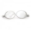 Sterling Silver Plain Oval Cuff Links