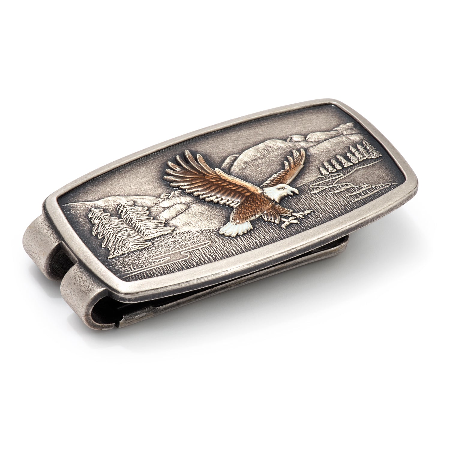 Patriotic Brass Enamel Eagle Money Clip - Made in the USA