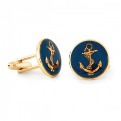 Enamel Anchor Cuff Links