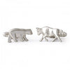 Sterling Silver Bull & Bear Cuff Links