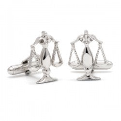 Sterling Silver Scales of Justice Cuff Links