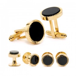 Gear Edge Cuff Link & Stud Set