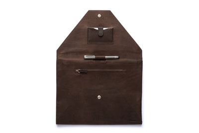 Leather Document Envelope In Brown Or Black