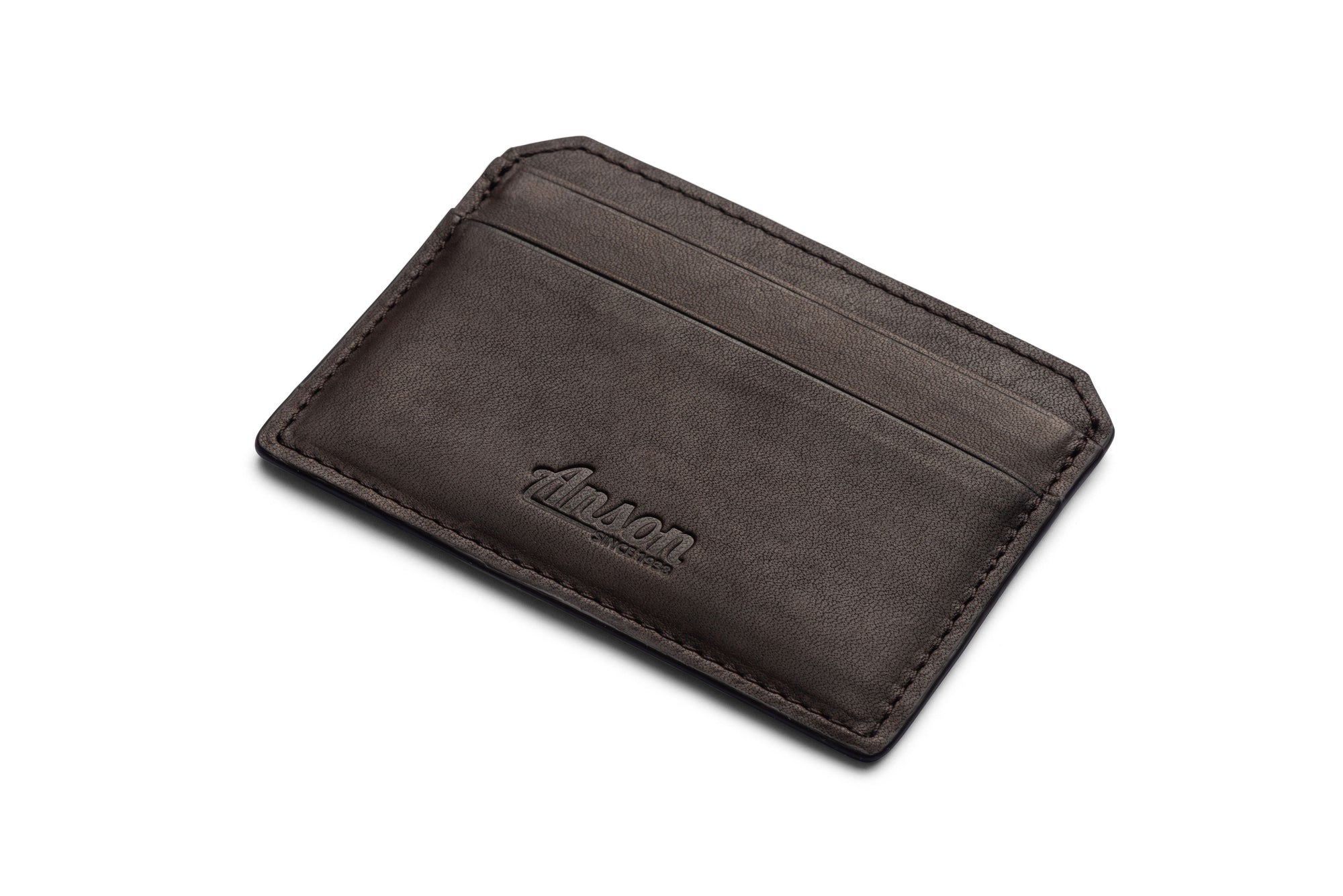 Leather Credit Card Case In Classic Essex Horween Leather